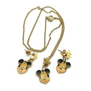 Mickey Mouse Kids Girls Necklace Earrings Set Disney AAI